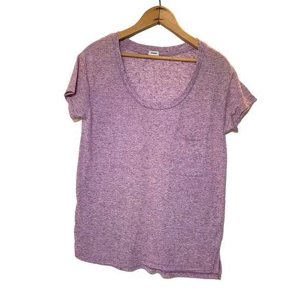Garage Light Purple Lavender Heather Cap Sleeve Scoop Neck T Shirt XSmall - Picture 1 of 3